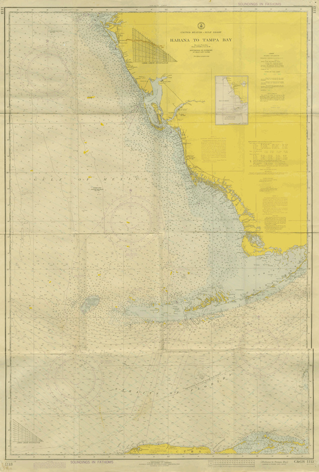 Loran A chart 1113 dated 4 Aug 1973