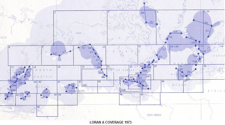 Loran A Coverage circa 1973