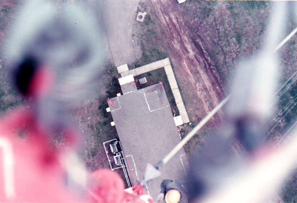 looking down from the tower